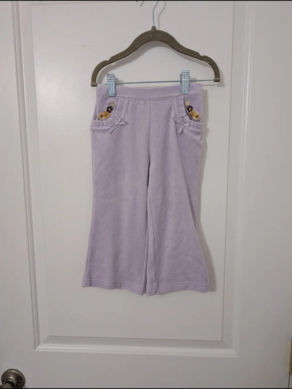 NWT Gymboree Autumn Highland Lilac Velour Pants with Floral Pocket Accents
